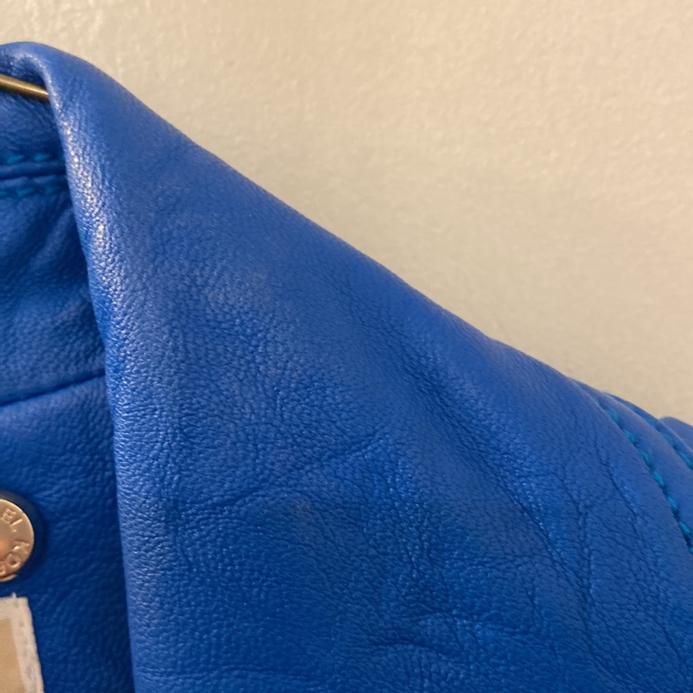 Electric Blue Michael Kors 100% Leather Jacket - Picture 5 of 5